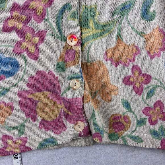 Vintage Gabriella T Floral Button Up Cardigan Women's Small Granny Cottage Italy - Picture 4 of 10